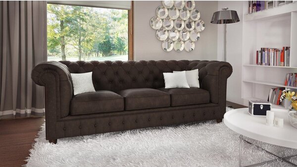 Ciemnobrązowa aksamitna sofa 230 cm Cambridge – Ropez