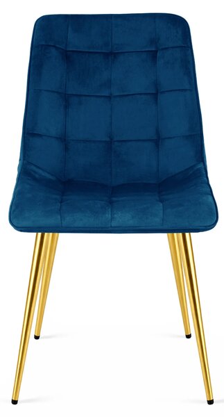 Granatowe pikowane krzesło w stylu glamour S6-P09