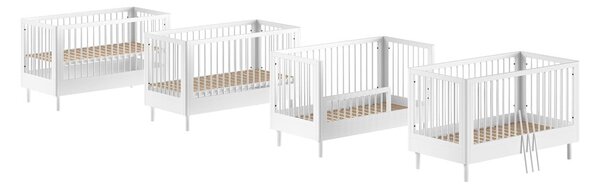 Białe łóżeczko z litego drewna bukowego 70x140 cm Forrest – Vipack