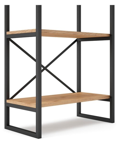 Czarno-naturalny regał w dekorze dębu 58x175 cm Dusan – Marckeric