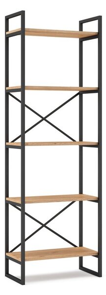Czarno-naturalny regał w dekorze dębu 58x175 cm Dusan – Marckeric