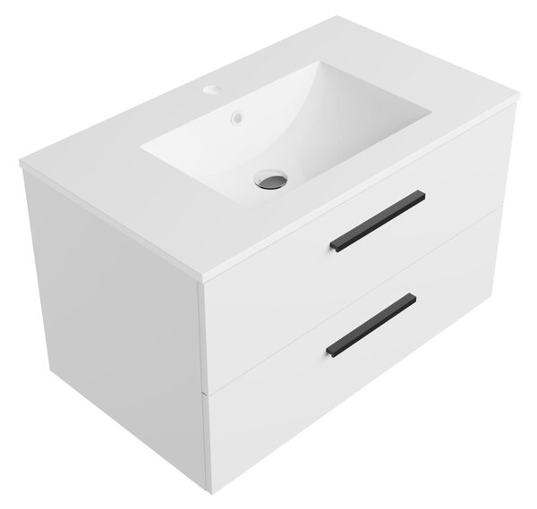 Szafka łazienkowa biała 80 cm z białą umywalką Sink Quality Gaia 80