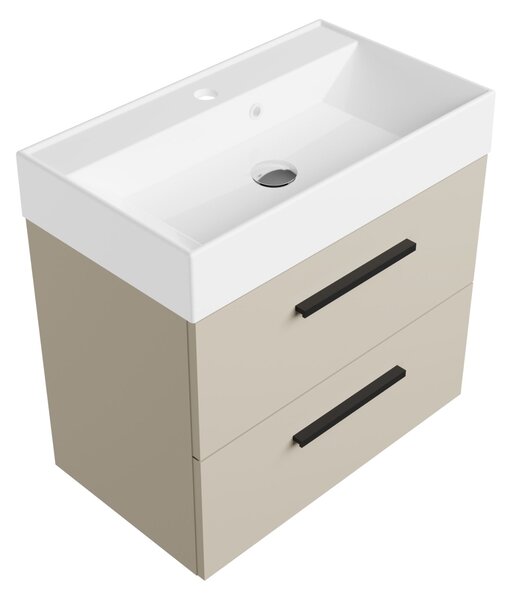 Szafka łazienkowa kaszmir 60 cm z białą umywalką Sink Quality Aura 60
