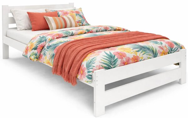 Białe dwuosobowe łóżko skandynawskie 160x200 R1-G10