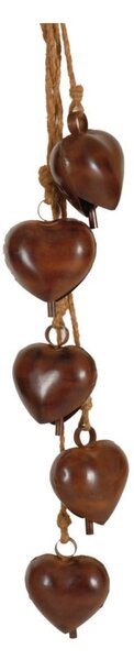 Girlanda z 5 dzwoneczkami w kształcie serca Antic Line