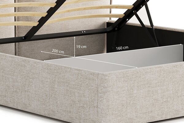 Łóżko Pillow 160x200, tkanina WIND 05, stelaż metalowy