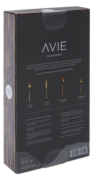 Sztućce ze stali nierdzewnej w kolorze złota zestaw 16 szt. Avie – Premier Housewares