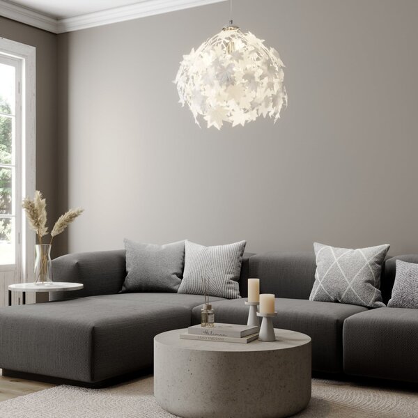Lampa Wisząca Lindby, Maple, ściemnialny, biały, salon, tworzywo sztuczne, młodzieżowy