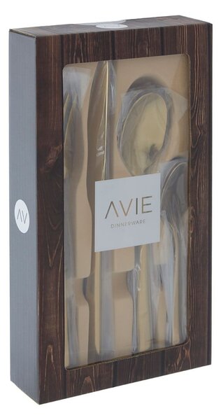 Sztućce ze stali nierdzewnej w kolorze złota zestaw 16 szt. Avie – Premier Housewares