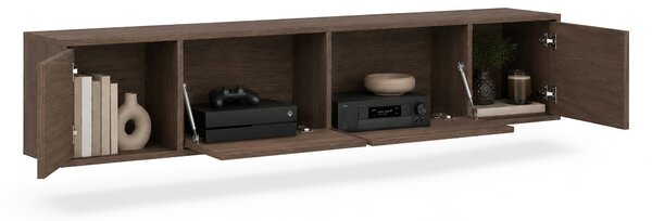 Szafka RTV czterodrzwiowa Zolia 180 cm wisząca - orzech elegant