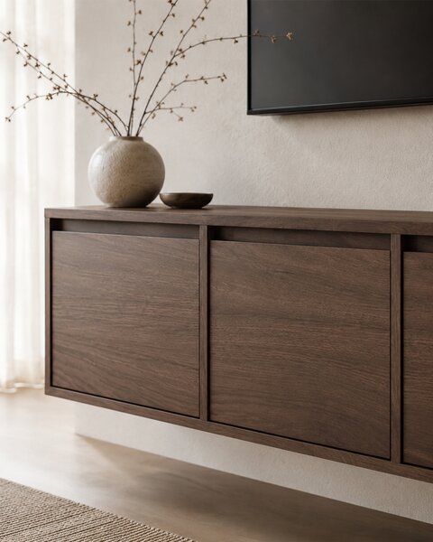 Szafka RTV czterodrzwiowa Zolia 180 cm wisząca - orzech elegant