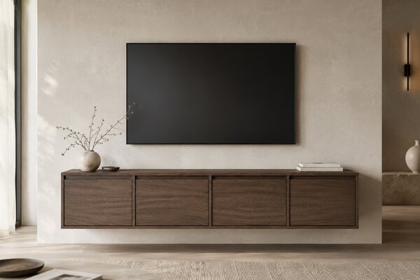 Szafka RTV czterodrzwiowa Zolia 180 cm wisząca - orzech elegant