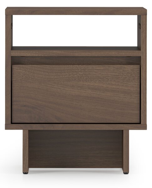 Szafka nocna Zolia 40 cm z szufladą na cokole - orzech elegant