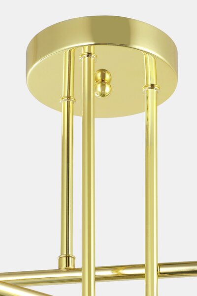 LAMPA SUFITOWA WISZĄCA ŻYRANDOL NOWOCZESNA ZŁOTO KLASYCZNE BIAŁE KULE LEDO 6
