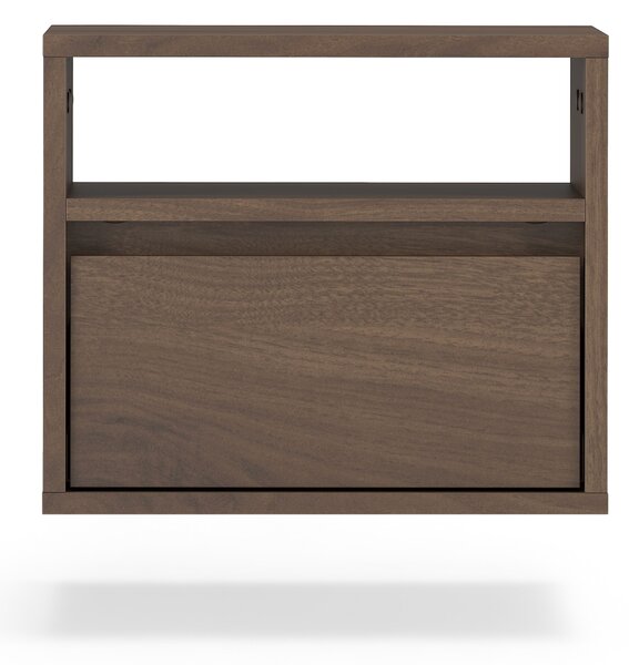 Szafka nocna Zolia 40 cm z szufladą wisząca - orzech elegant