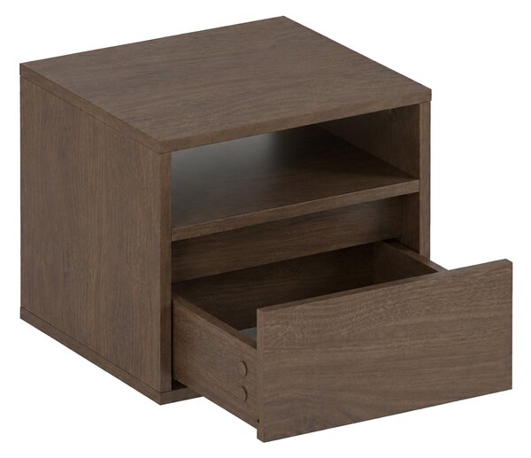 Szafka nocna Zolia 40 cm z szufladą wisząca - orzech elegant