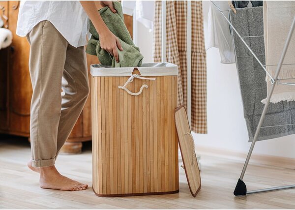 Naturalny bambusowy kosz na pranie 78 l Bamboo – Compactor