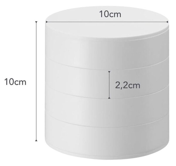 Biała wielopoziomowa szkatułka na biżuterię YAMAZAKI Tower, ⌀ 10 cm
