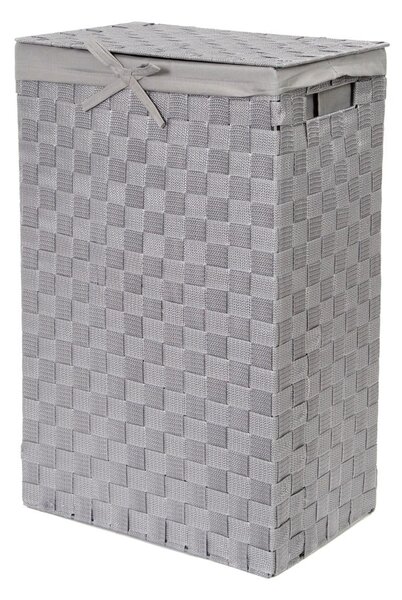 Szary kosz na pranie z pokrywką Compactor Laundry Basket Linen, wys. 60 cm
