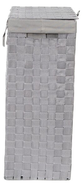 Szary kosz na pranie z pokrywką Compactor Laundry Basket Linen, wys. 60 cm