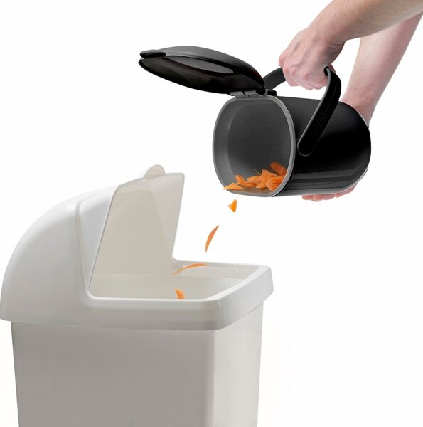 Czarno-szary pojemnik na odpadki organiczne Addis Caddy, 2,5 l