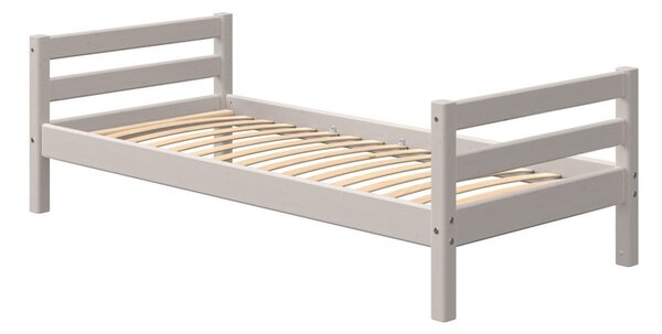 Szare dziecięce łóżko z drewna sosnowego Flexa Classic, 90x200 cm