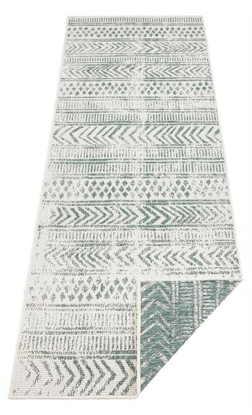 Zielono-kremowy chodnik odpowiedni na zewnątrz NORTHRUGS Biri, 80x250 cm