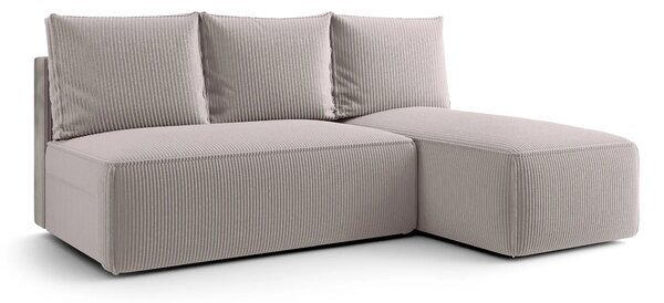 Jasnobeżowa rozkładana sofa narożna z funkcją spania H2-Z30