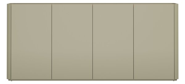 Komoda Elivo 200 cm czterodrzwiowa - eukaliptus / dąb baltic dune