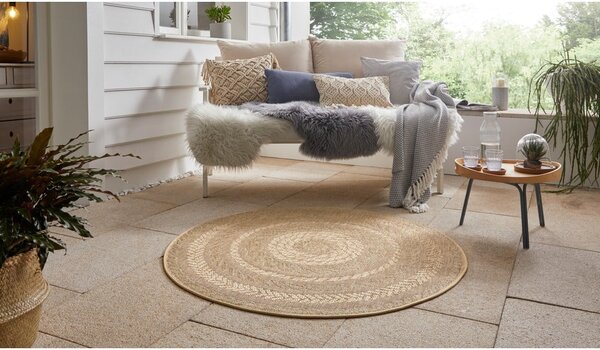 Beżowy dywan zewnętrzny NORTHRUGS Almendro, Ø 160 cm
