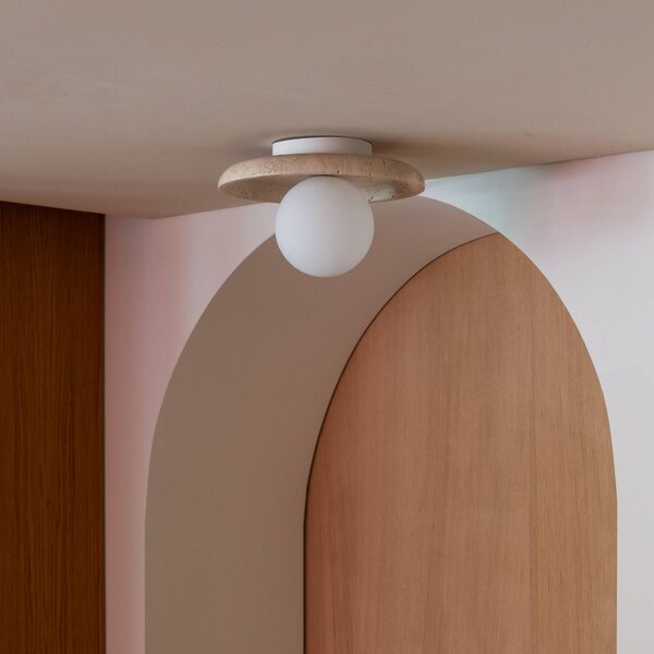 IT´S ABOUT ROMI Lampa sufitowa Tivoli, możliwość ściemniania, biały / opal, salon / jadalnia, kamień