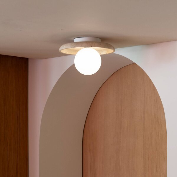IT´S ABOUT ROMI Lampa sufitowa Tivoli, możliwość ściemniania, biały / opal, salon / jadalnia, kamień