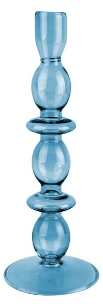 Niebieski szklany świecznik PT LIVING Glass Art