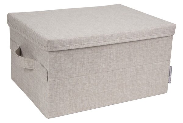 Beżowy tekstylny pojemnik z pokrywką 40x30x22 cm Soft Storage – Bigso