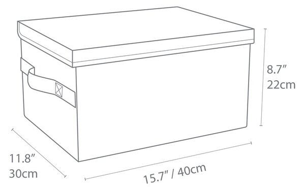 Niebieski tekstylny pojemnik z pokrywką 40x30x22 cm Soft Storage – Bigso