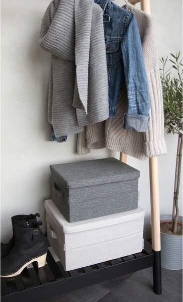 Beżowy tekstylny pojemnik z pokrywką 40x30x22 cm Soft Storage – Bigso