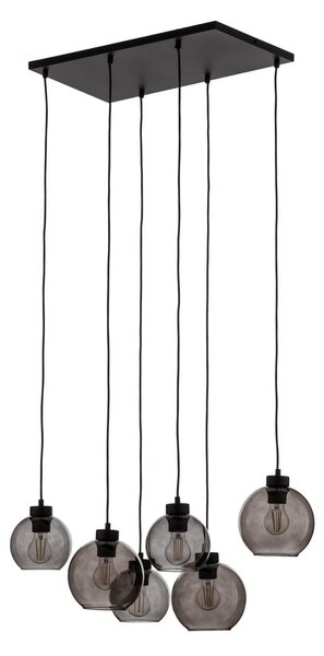 Lampa Wisząca TK Lighting, Cubus, ściemnialny, szary, salon, szkło, nowoczesny