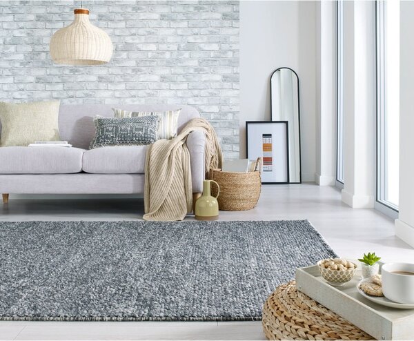 Ciemnoszary dywan z mieszanki wełny tkany ręcznie 120x170 cm Minerals – Flair Rugs