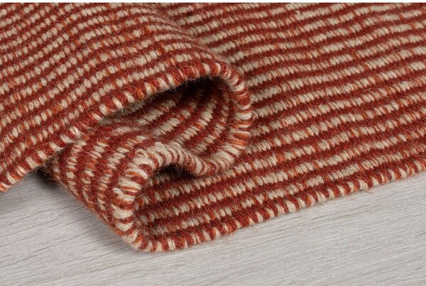 Pomarańczowy wełniany chodnik Flair Rugs Anu, 60x200 cm