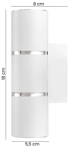 LAMPA ŚCIENNA KINKIET NOWOCZESNY BIAŁO-CHROMOWANY ASTI W2