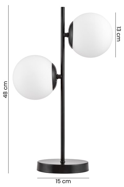 NOWOCZESNA LAMPA BIURKOWA CZARNA TESO W2