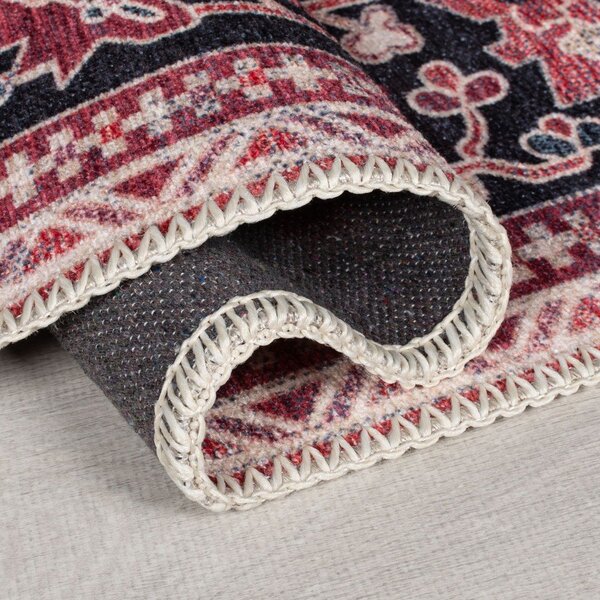 Bordowy chodnik z mieszanki włókien z recyklingu odpowiedni do prania 60x230 cm Windsor – Flair Rugs