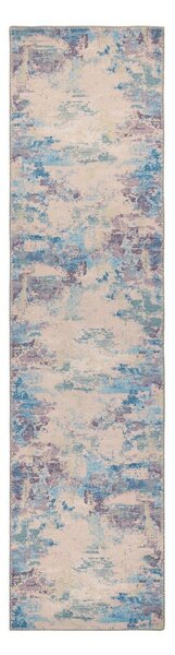 Niebiesko-fioletowy chodnik z mieszanki włókien z recyklingu odpowiedni do prania 60x230 cm Reid – Flair Rugs
