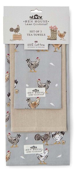 Bawełniane ścierki zestaw 3 szt. 45x65 cm Hen House – Cooksmart ®