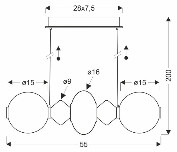 Nowoczesna geometryczna lampa wisząca P5-K13