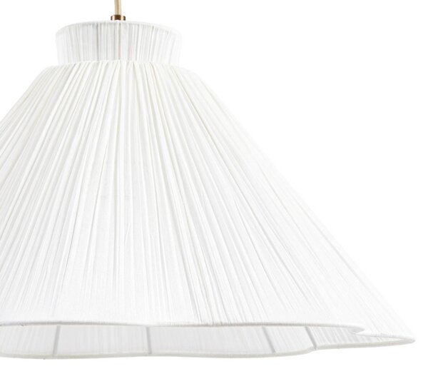 Lampa wisząca Lisbeth Lucande, możliwość ściemniania, biały / opal, salon / jadalnia, tkanina / materiał / jedwab, dworkowy / rustykalny