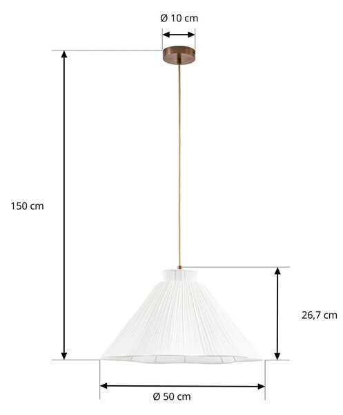 Lampa wisząca Lisbeth Lucande, możliwość ściemniania, biały / opal, salon / jadalnia, tkanina / materiał / jedwab, dworkowy / rustykalny