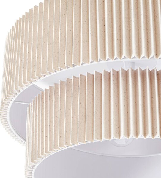 Lampa sufitowa Tazia Lindby, możliwość ściemniania, kremowy / amber, salon / jadalnia, tkanina / materiał / jedwab