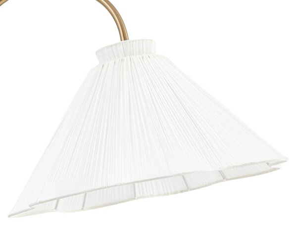 Lampa stojąca Lisbeth Lucande, biały / opal, salon / jadalnia, tkanina / materiał / jedwab, dworkowy / rustykalny