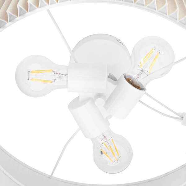 Lampa sufitowa Tazia Lindby, możliwość ściemniania, kremowy / amber, salon / jadalnia, tkanina / materiał / jedwab
